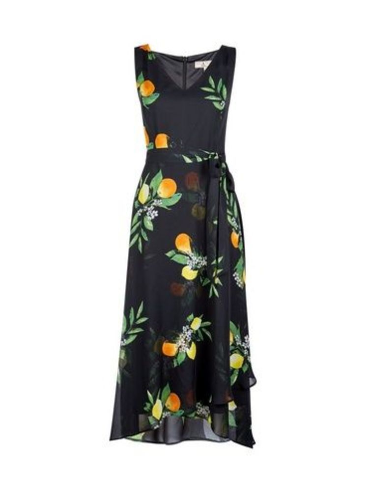 Womens **Billie & Blossom Petite Floral Print Maxi Dress- Black, Black