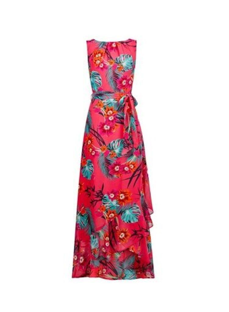 Womens **Billie & Blossom Tall Pink Tropical Print Maxi Dress, Pink