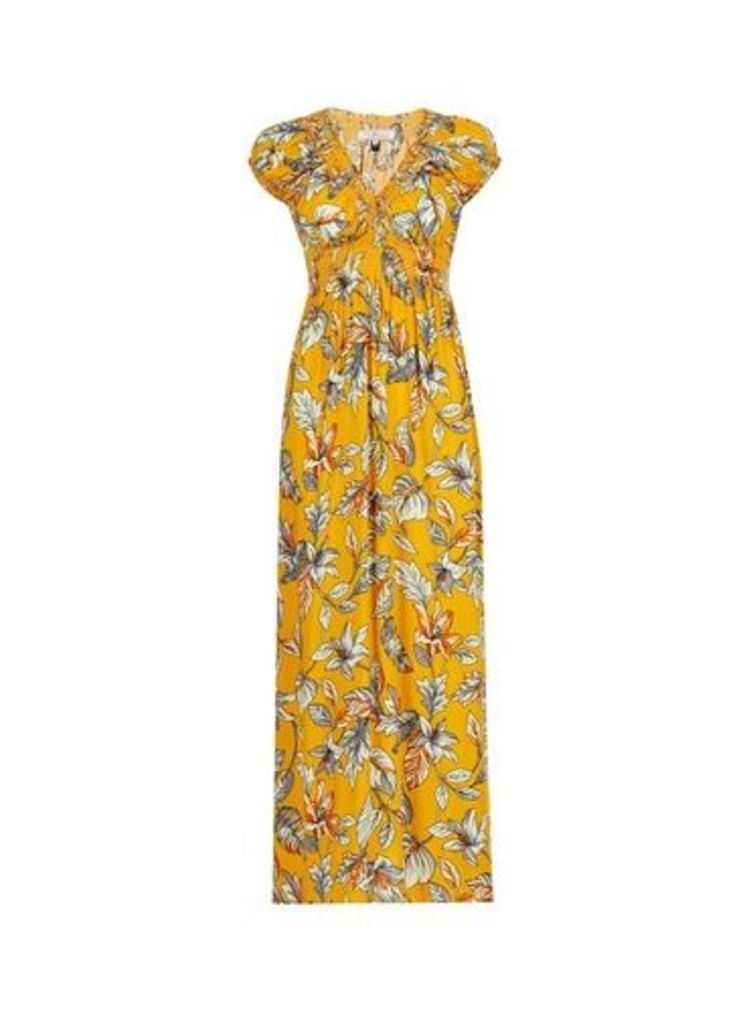 Womens **Billie & Blossom Yellow Floral Print Maxi Dress, Yellow