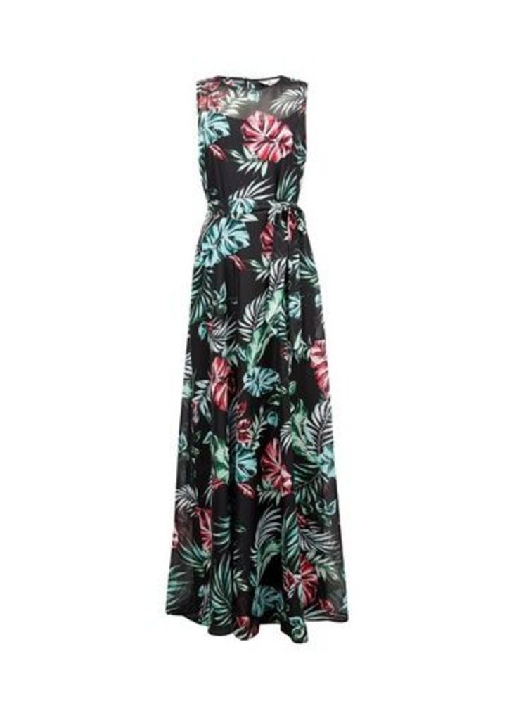 Womens **Billie & Blossom Tall Black Floral Print Maxi Dress, Black