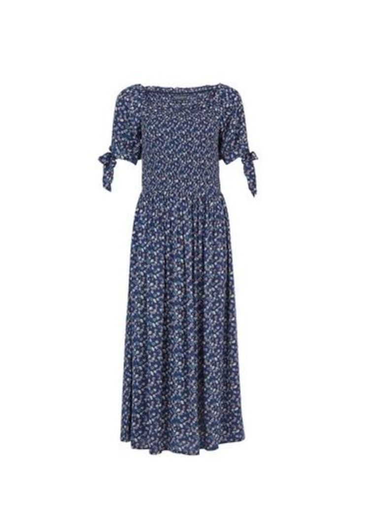 Womens **Tall Navy Floral Ditsy Print Dress- Blue, Blue