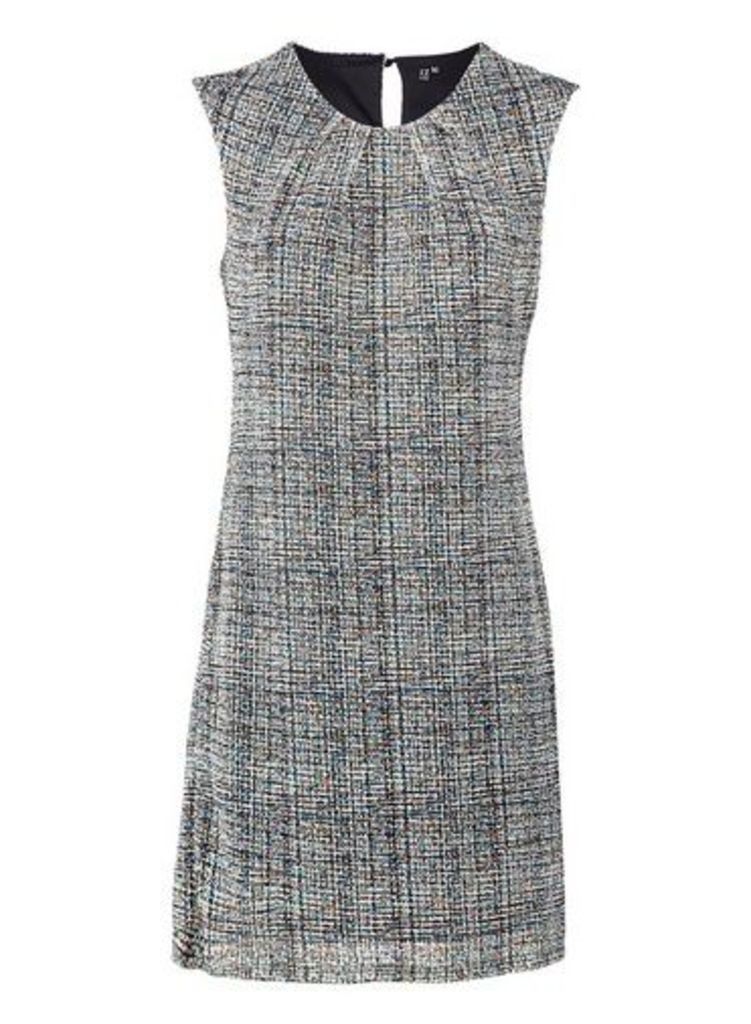 Womens Izabel London Grey Tweed Print Shift Dress, Grey