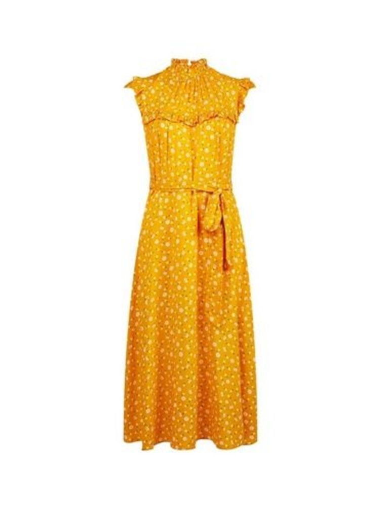 Womens **Billie & Blossom Yellow Daisy Print Midi Dress, Yellow