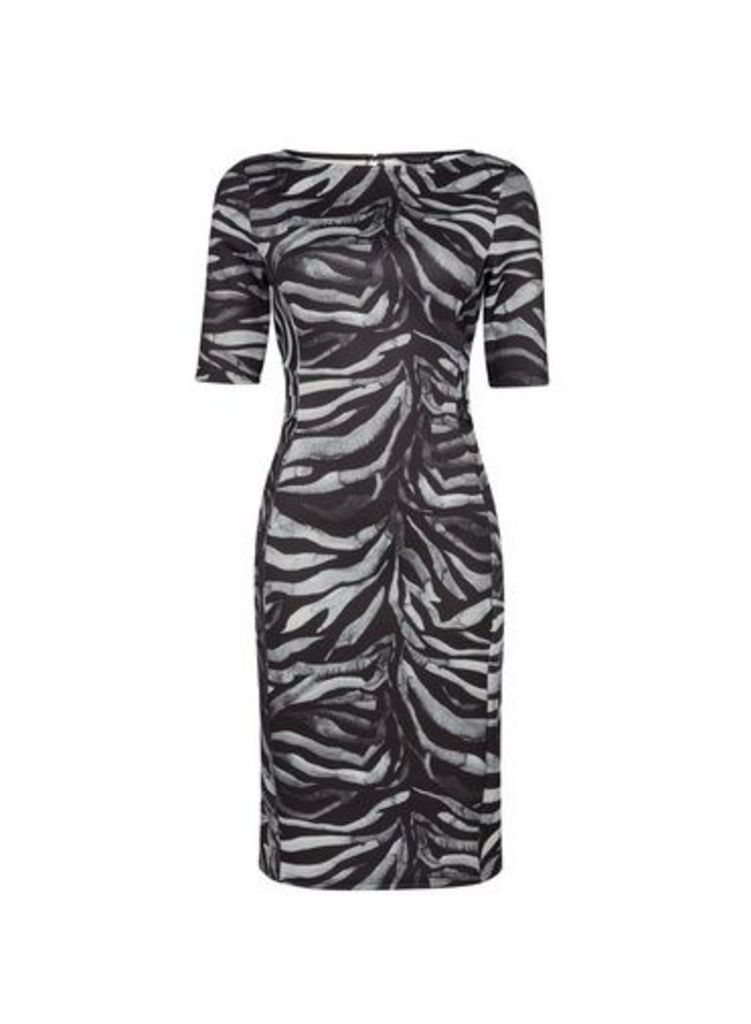 Womens **Multi Colour Zebra Print Pencil Dress, Multi Colour