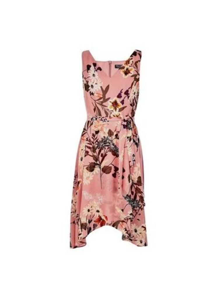 Womens **Billie & Blossom Pink Floral Print Wrap Dress, Pink