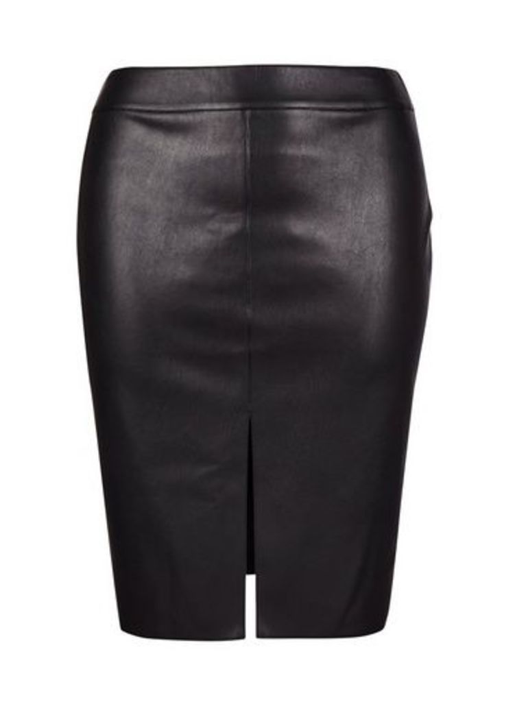 Womens Dp Curve Black Split Midi Skirt, Black