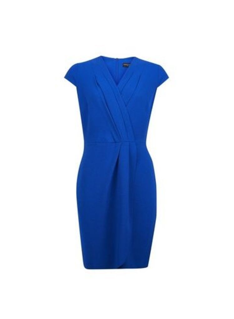 Womens **Cobalt Pleated Front Dress- Blue, Blue