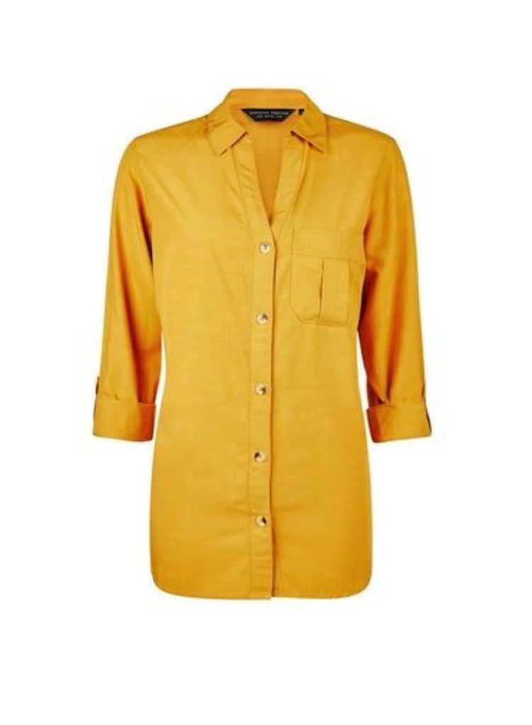 Womens Yellow Lyocell Shirt, Yellow