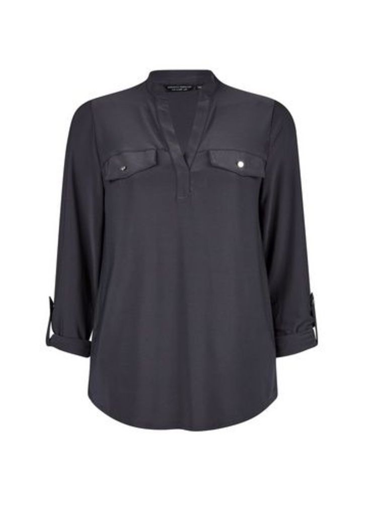 Womens Charcoal Interlock Twist Yarn Jersey Shirt - Grey, Grey