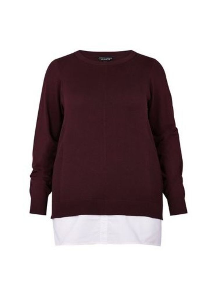 Womens **Dp Curve Burgundy 2-In-1 Jumper - Red, Red