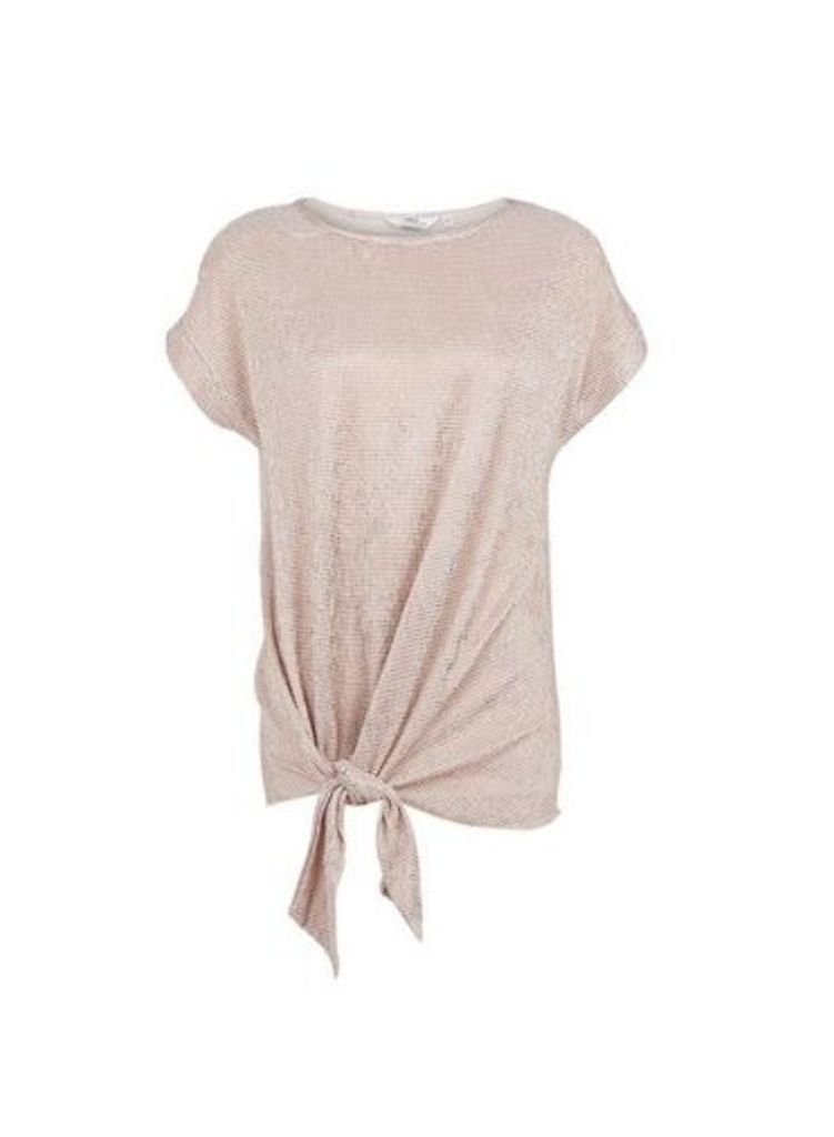 Womens **Tall Rose Gold Twist Front Top - Pink, Pink
