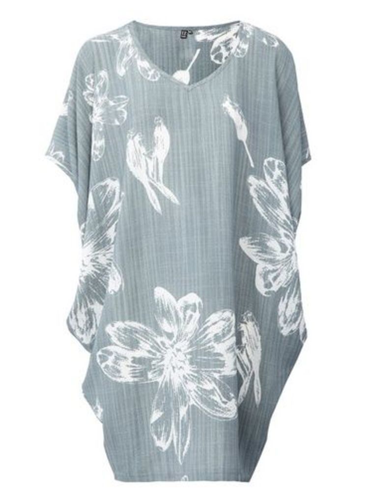 Womens *Izabel London Grey Floral Print Smock Dress, Grey