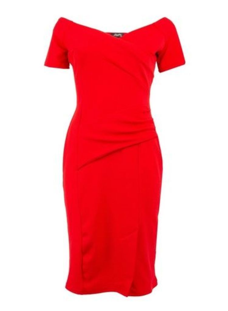 Womens *Feverfish Red Off Shoulder Dress, Red
