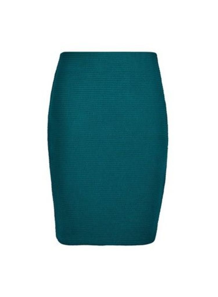 Womens Tall Green Textured Mini Skirt, Green
