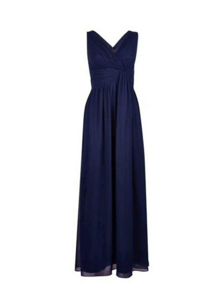 Womens Showcase Navy 'Darcy' Drape Maxi Dress - Blue, Blue