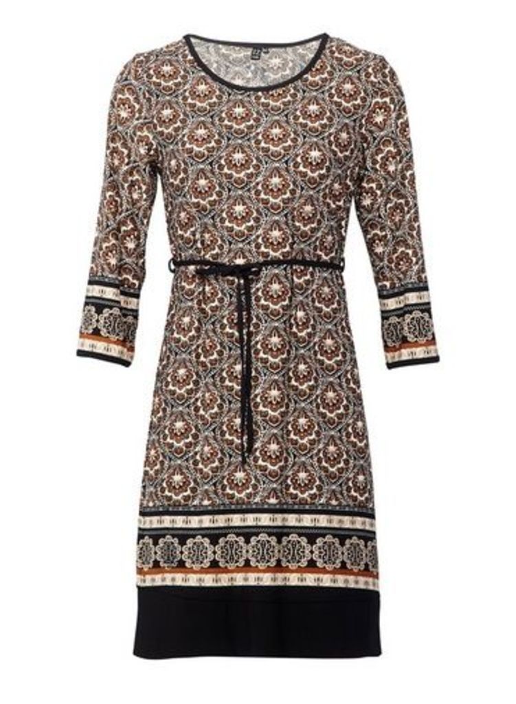 Womens *Izabel London Brown Eastern Print Dress, Brown