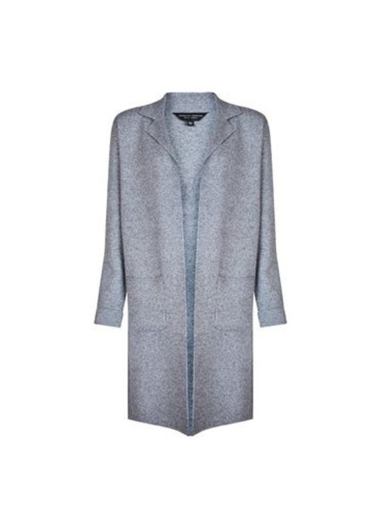 Womens Grey Knitted Coatigan, Grey