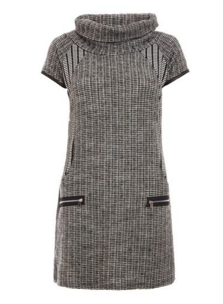 Womens Quiz Grey Cowl Neck Short Sleeve Shift Dress, Grey