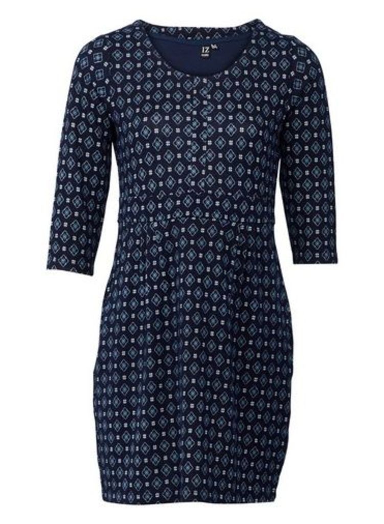 Womens *Izabel London Navy Geometric Print Shift Dress, Navy