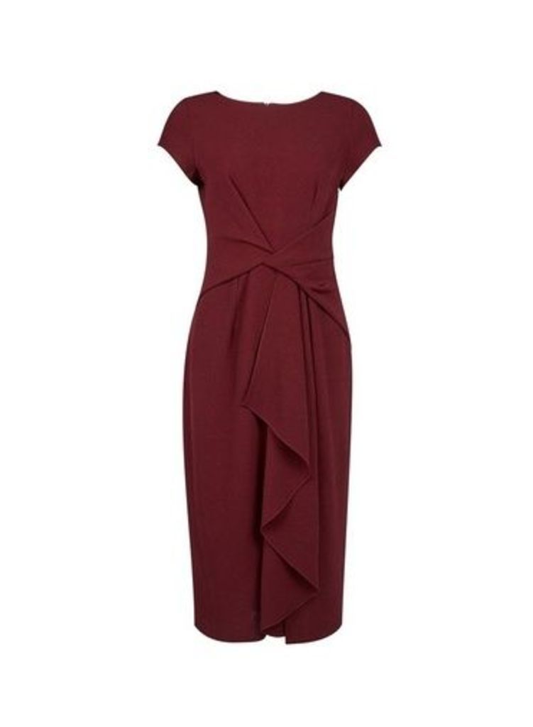 Womens **Luxe Oxblood Manipulated Crepe Dress - Red, Red