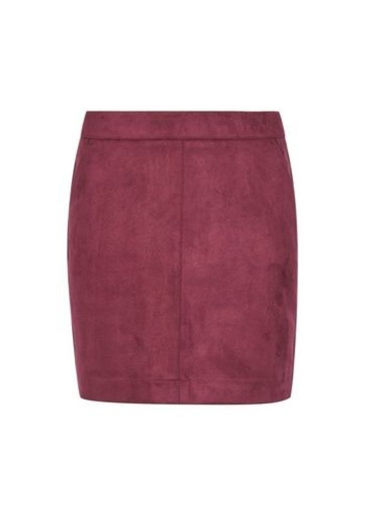 Womens **Vero Moda Red Faux Suede Skirt, Red