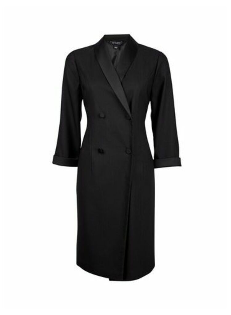 Womens Black Tuxedo Style Dress, Black
