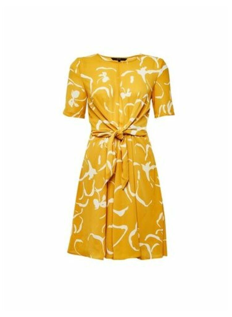 Womens **Vero Moda Yellow Abstract Print Dress, Yellow