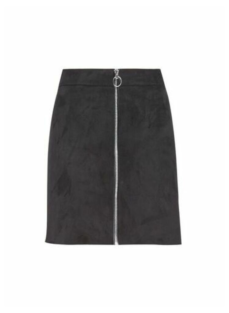 Womens Only Black Faux Suede Skirt, Black