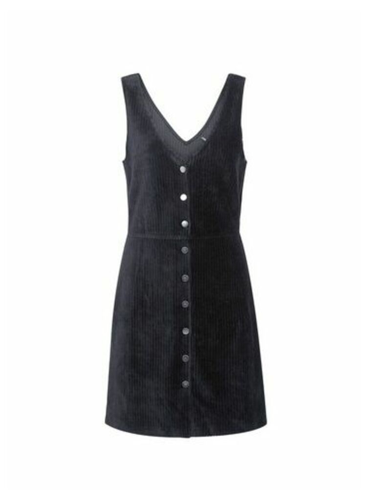 Womens Only Black Pinafore Dress, Black