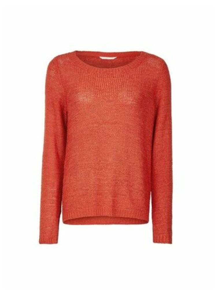 Womens Only Rust Fine Gauge Jumper - Red, Red