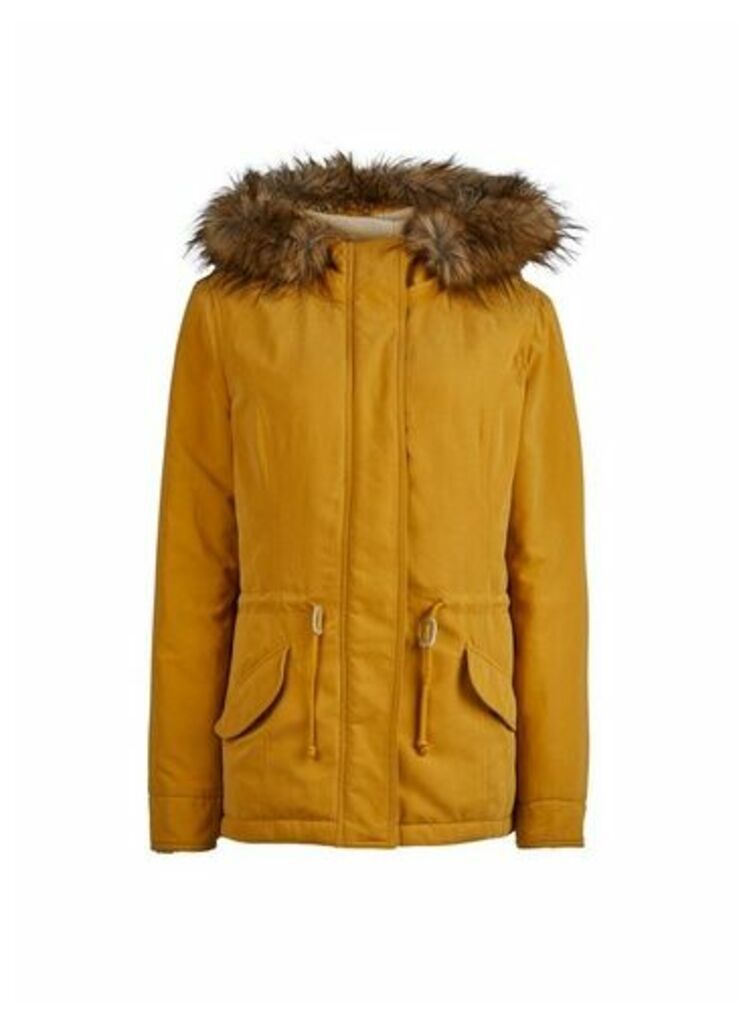 Womens Only Yellow Parka Coat, Yellow