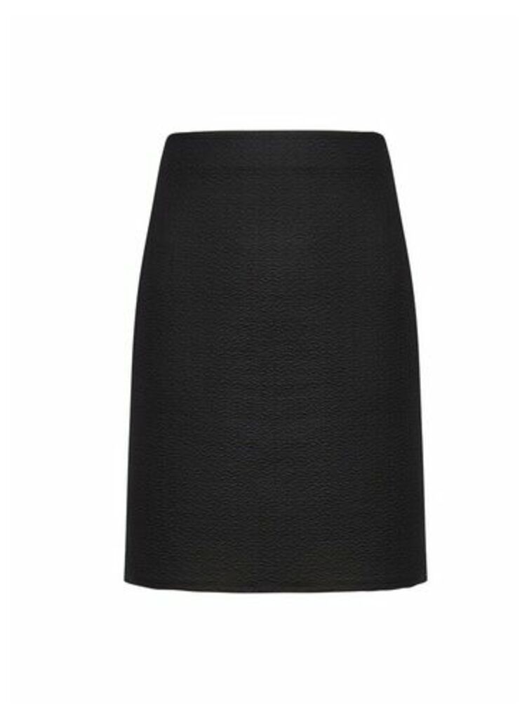 Womens **Tall Black Textured Mini Skirt, Black