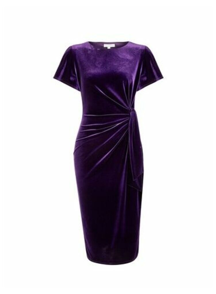 Womens Lily & Franc Purple Manipulated Dress, Purple