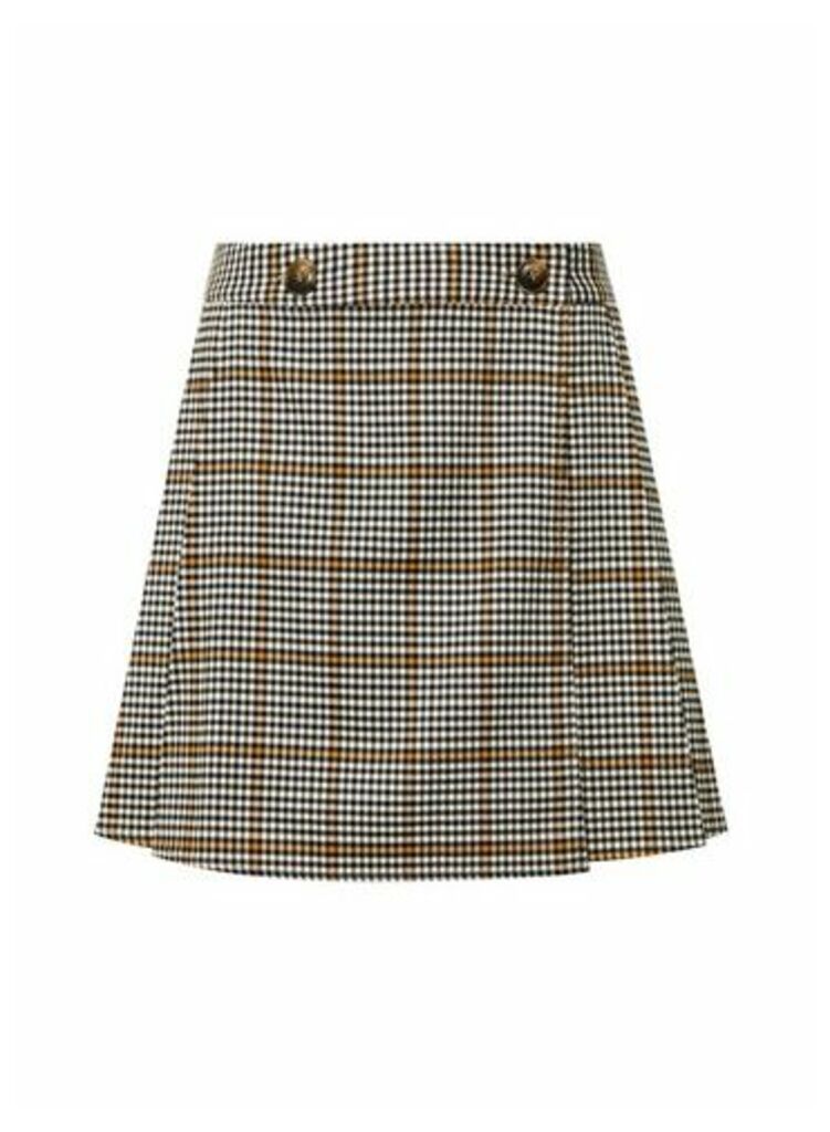 Womens Lola Skye Multi Colour Check Print Kilt Skirt, Multi