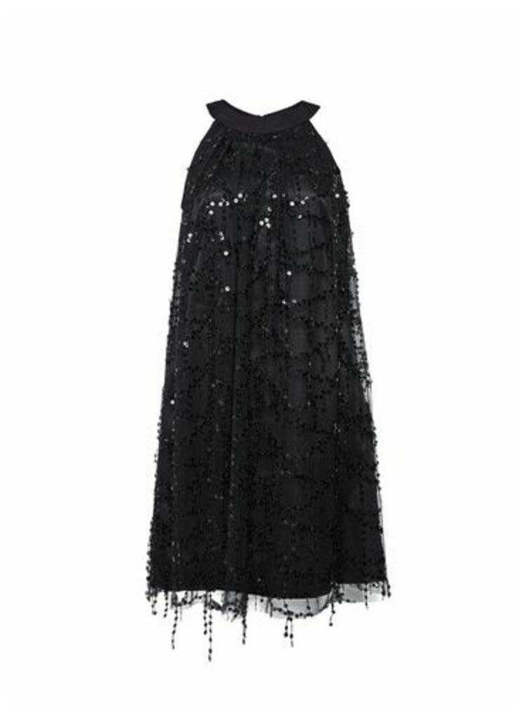 Womens Showcase Black 'Tess'A Sequin Trapeze Dress, Black