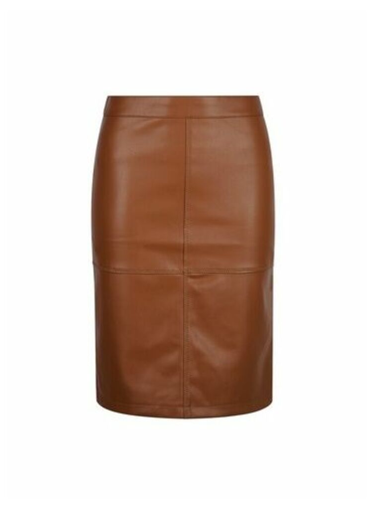 Womens Vila Brown Pu Skirt, Brown