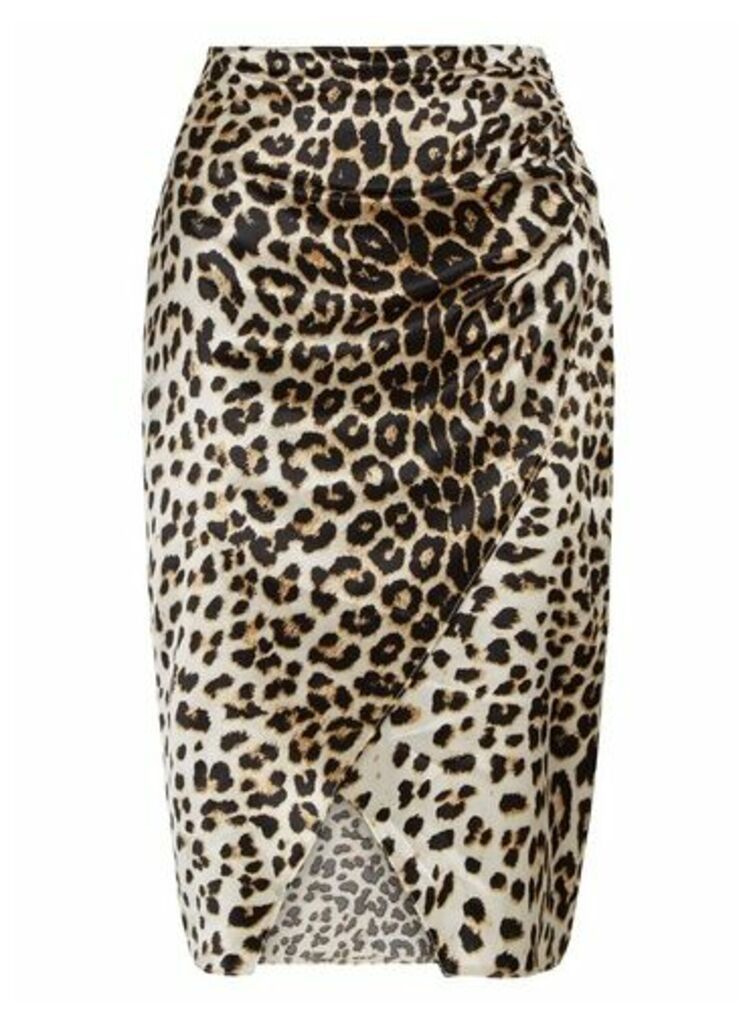 Womens Vesper Multi Colour Cheetah Print Skirt - Leopard, Leopard