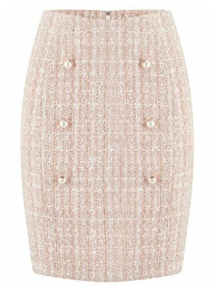 Womens **Paper Doll Blush Pearl Skirt - Pink, Pink