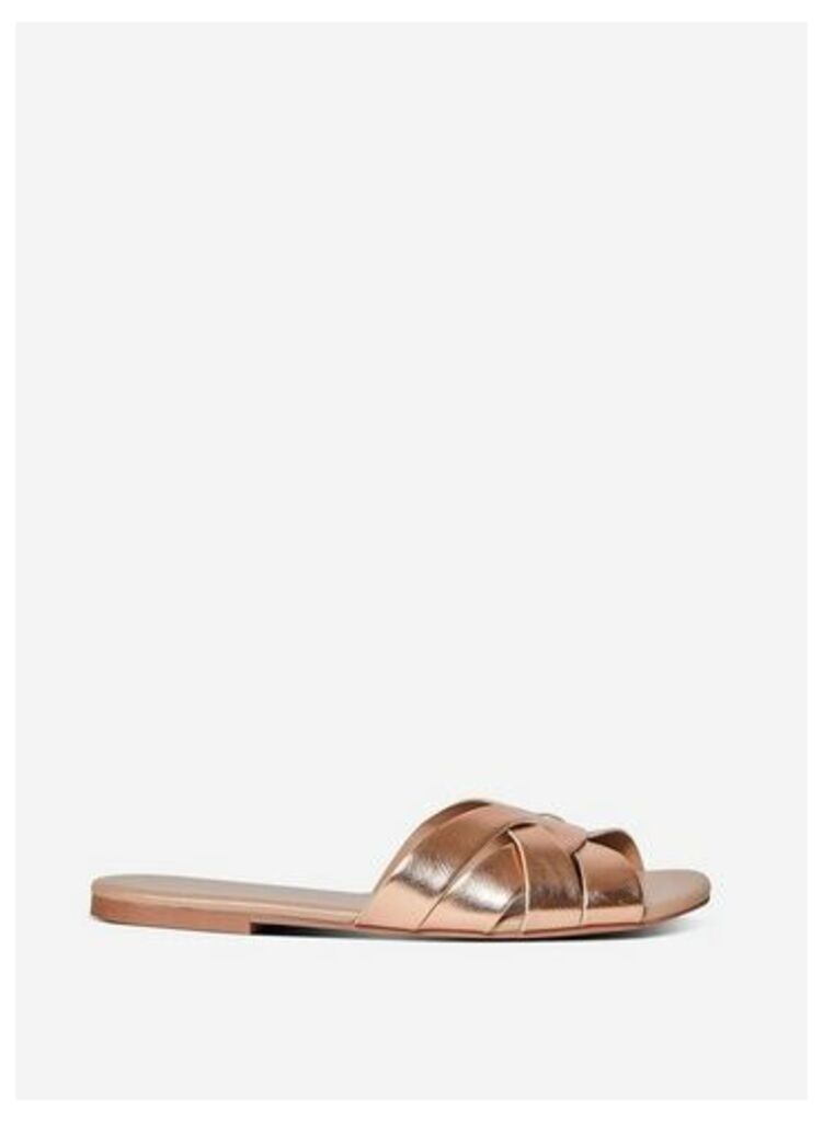Womens Wide Fit Rose Gold 'Fennel' Mules, Rose Gold