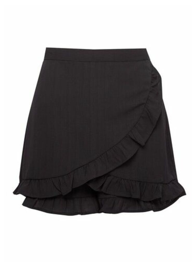 Womens Lola Skye Black Ruffle Skirt, Black