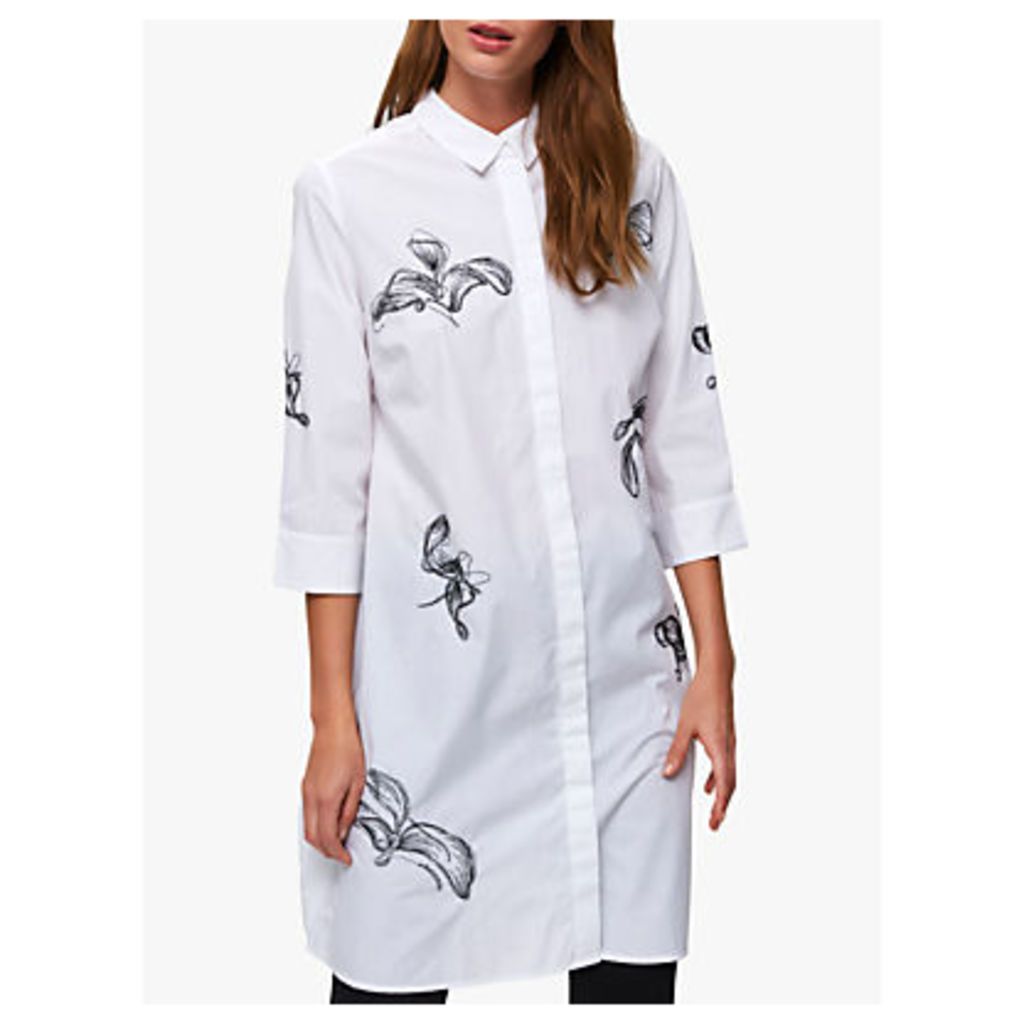 Selected Femme Inez Embroidered Shirt Dress, Snow White