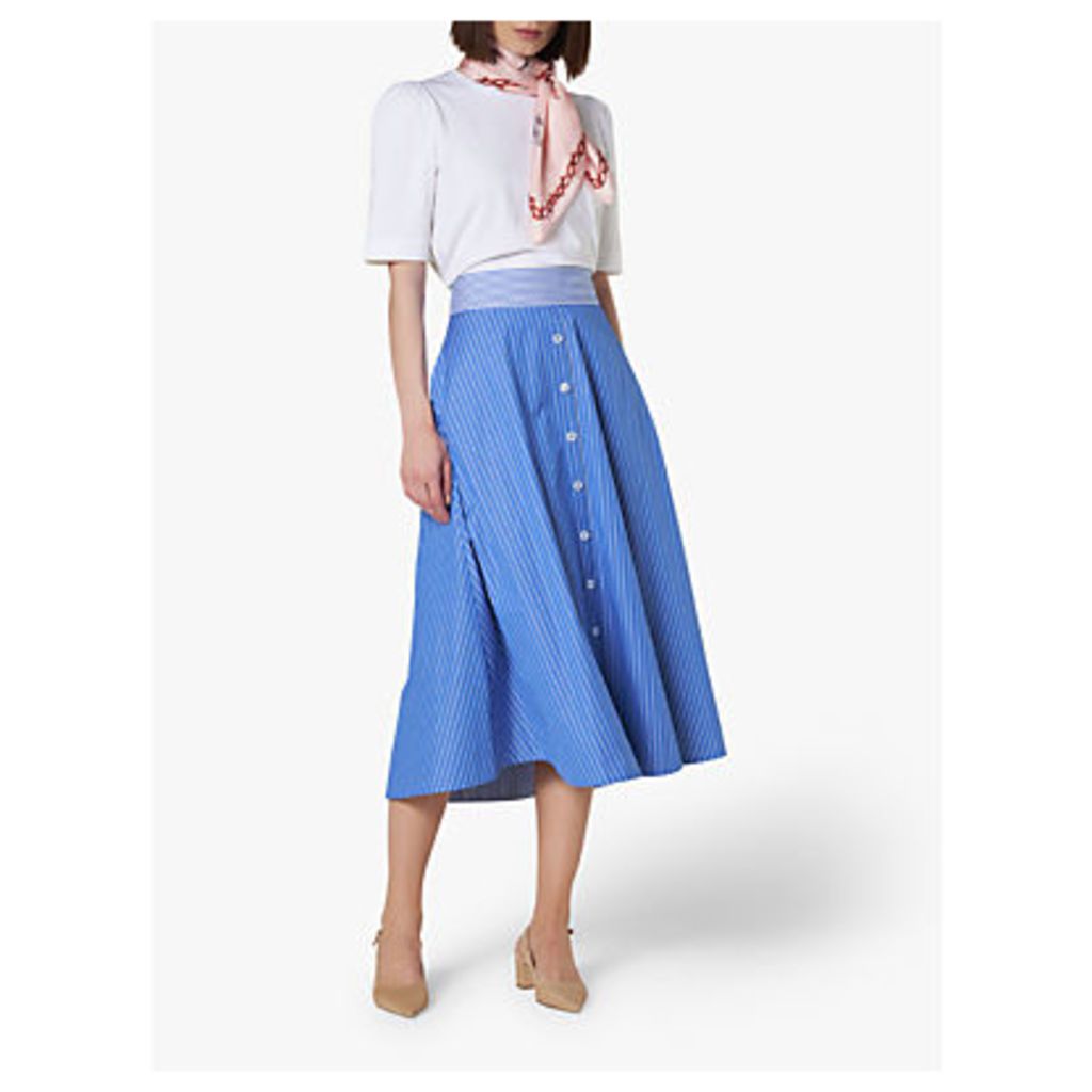 L.K.Bennett Alela Striped Skirt, Multi/Blue