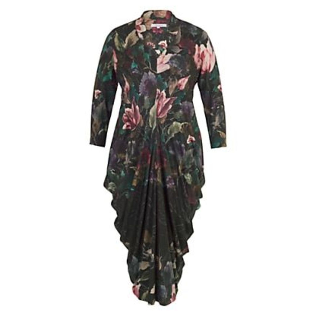 Chesca Floral Border Print Jersey Dress, Black/Multi