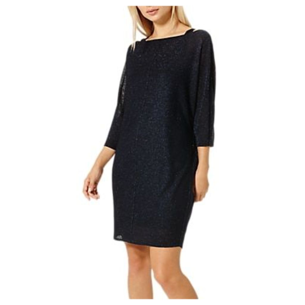 Damsel in a Dress Saira Shimmer Knitted Dress, Cobalt/Black