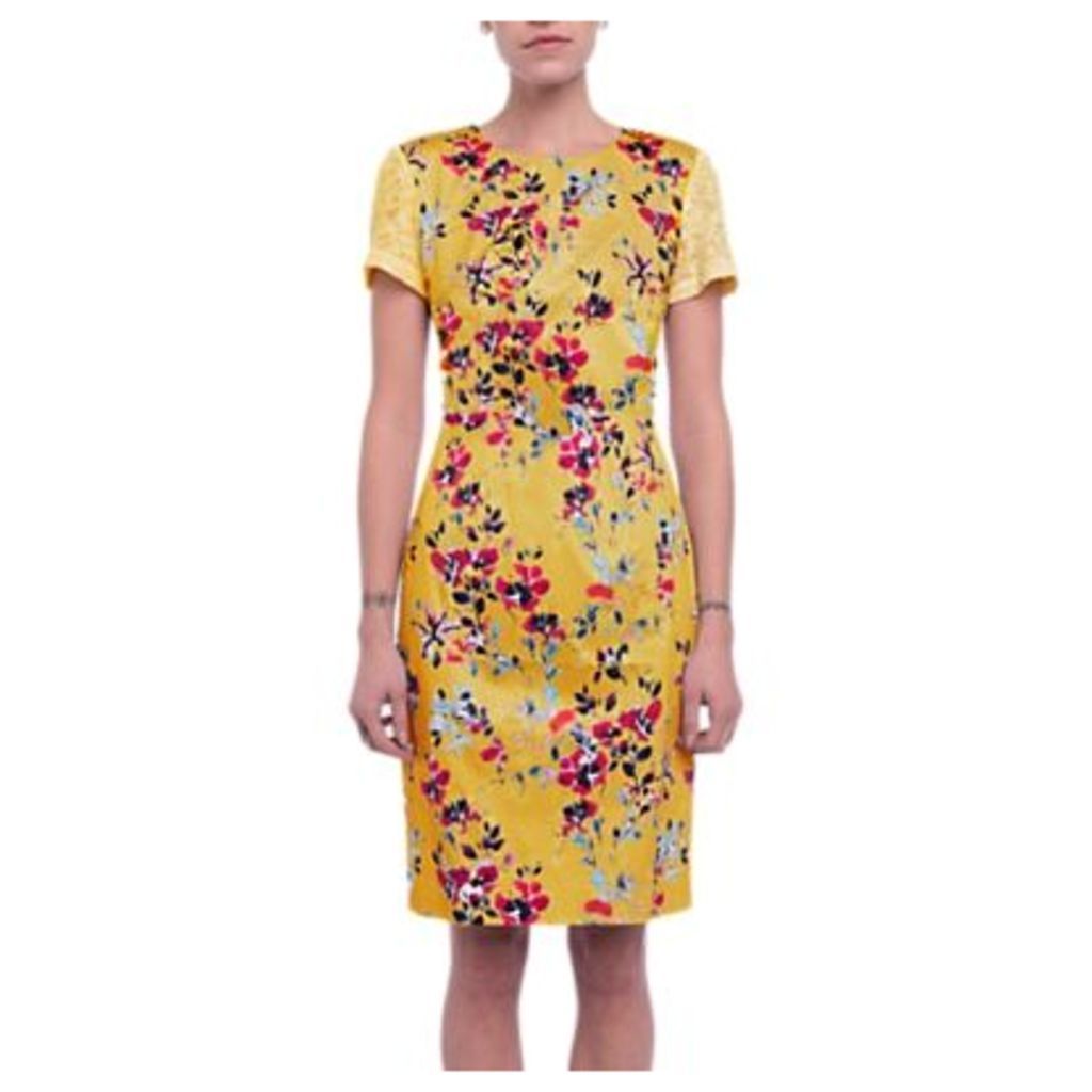 French Connection Linosa Cotton Blend Dress, Citrus/Multi