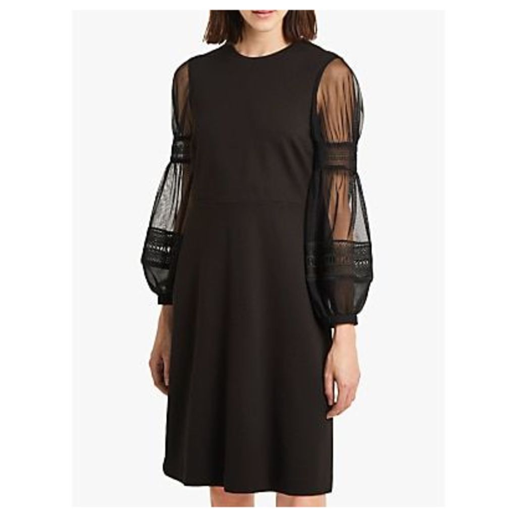 French Connection Paulette Jersey Puff Sleeve Dress, Black