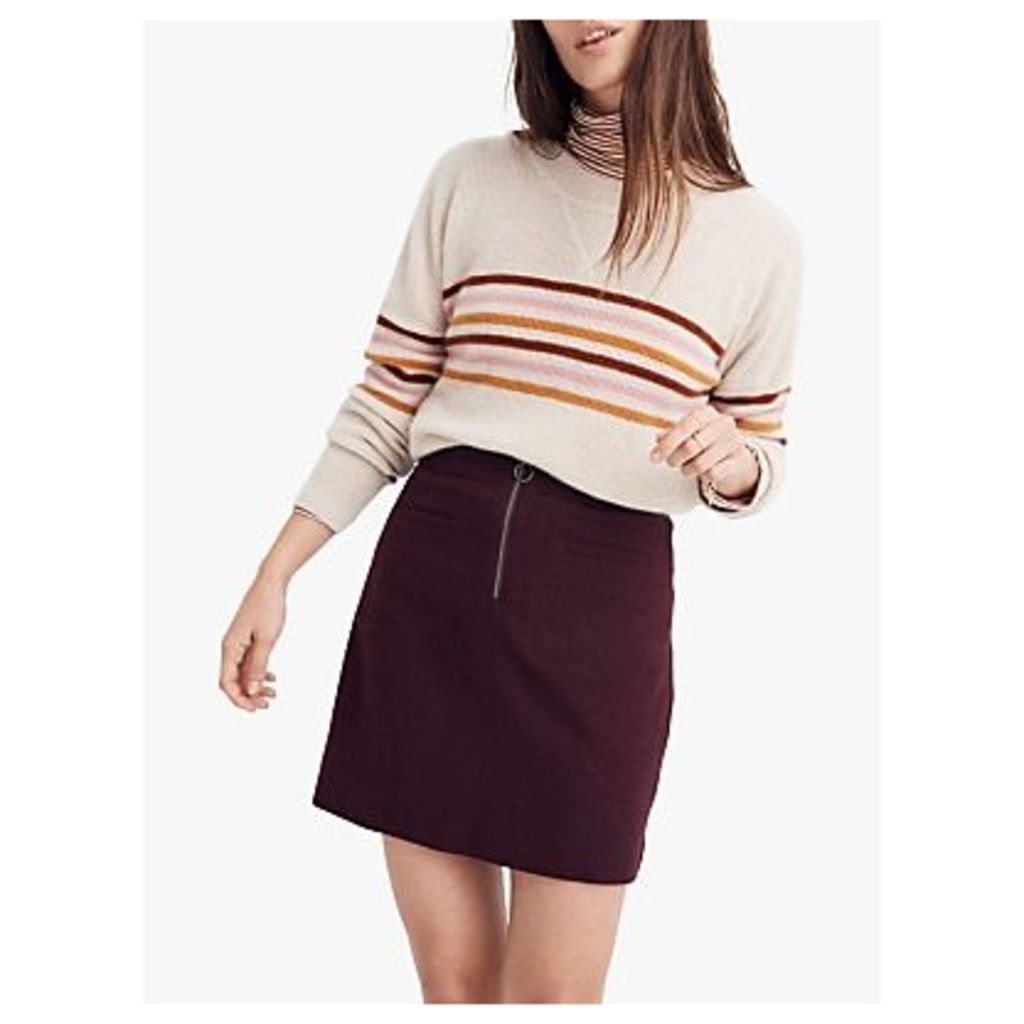 Madewell Wool Blend Novelty Skirt, Rich Plum
