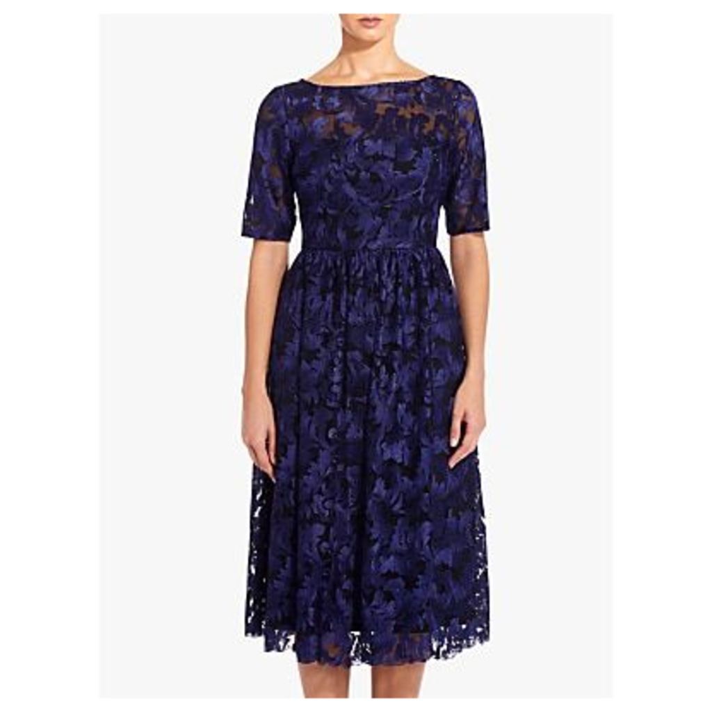 Adrianna Papell Embroidered Dress, Blue Violet