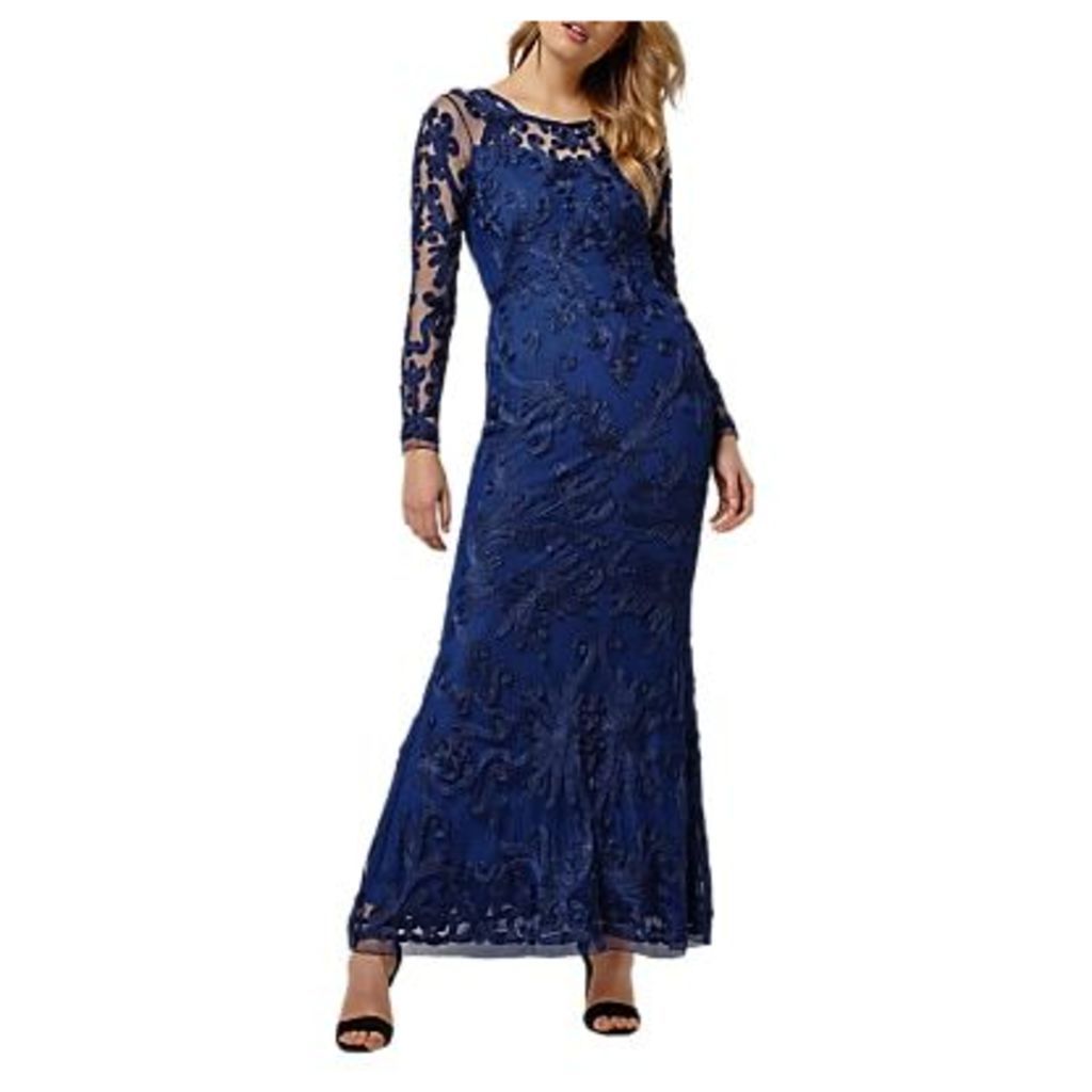 Aubree Tapework Dress, Sapphire Blue