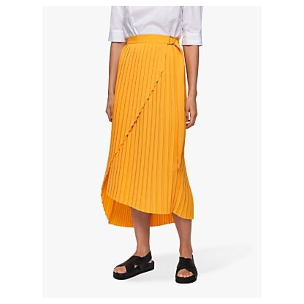 Selected Femme Melly Pleated Midi Skirt, Radiant Yellow